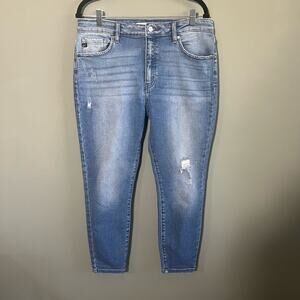 Kancan Jubilee High Rise Skinny Ankle Jeans Distressed Medium Wash Denim Size 31